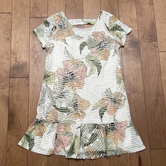 Nicole Miller Studio floral shift shirt mini dress US6 shortsleeve - Picture 6 of 12